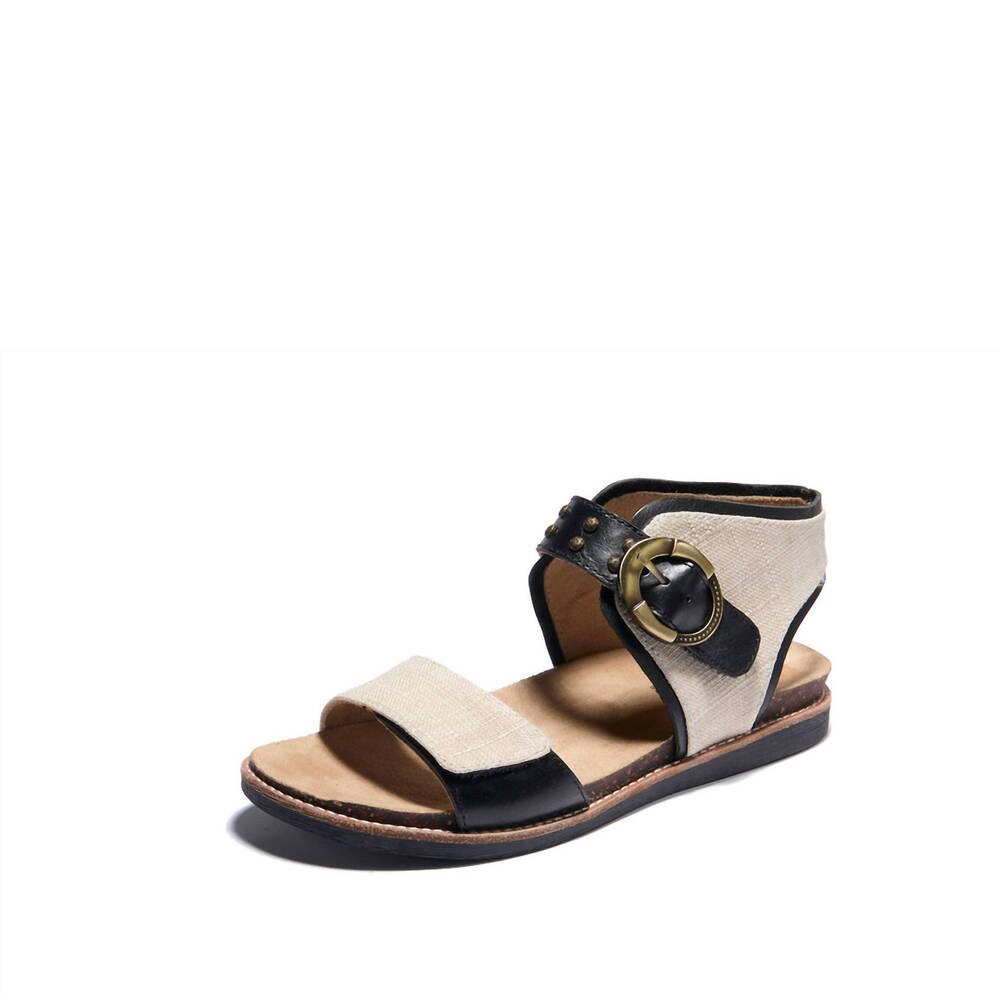 NEW HALSA FOOTWEAR women's bari sandals in black/natural
